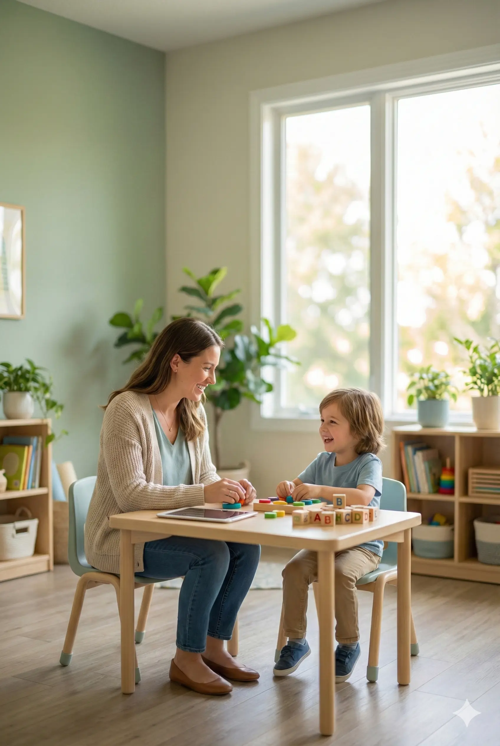 Terapeuta wspierający dziecko podczas konsultacji