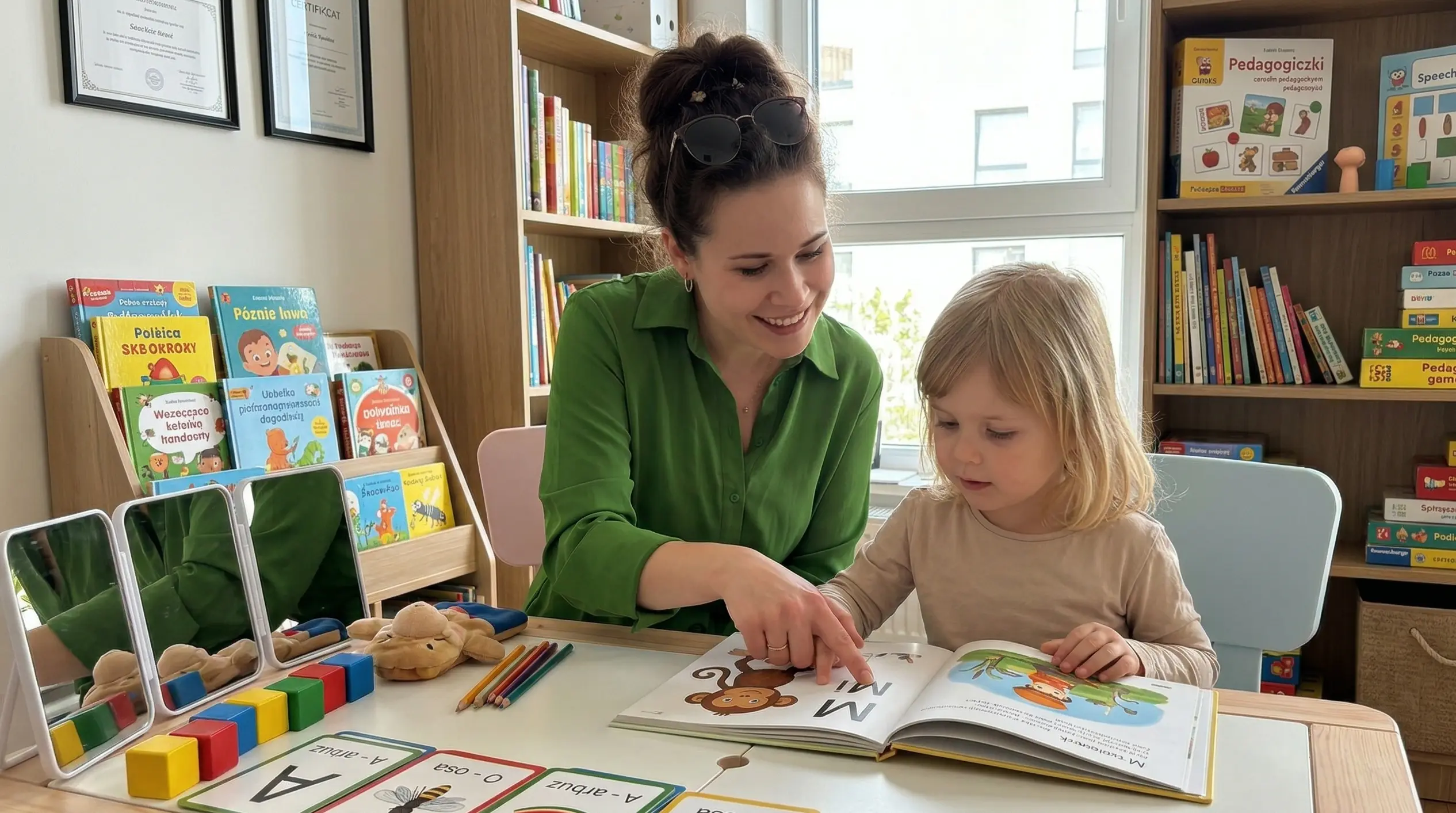 Dziecko podczas zabawy wspierającej przygotowanie do nauki czytania i pisania